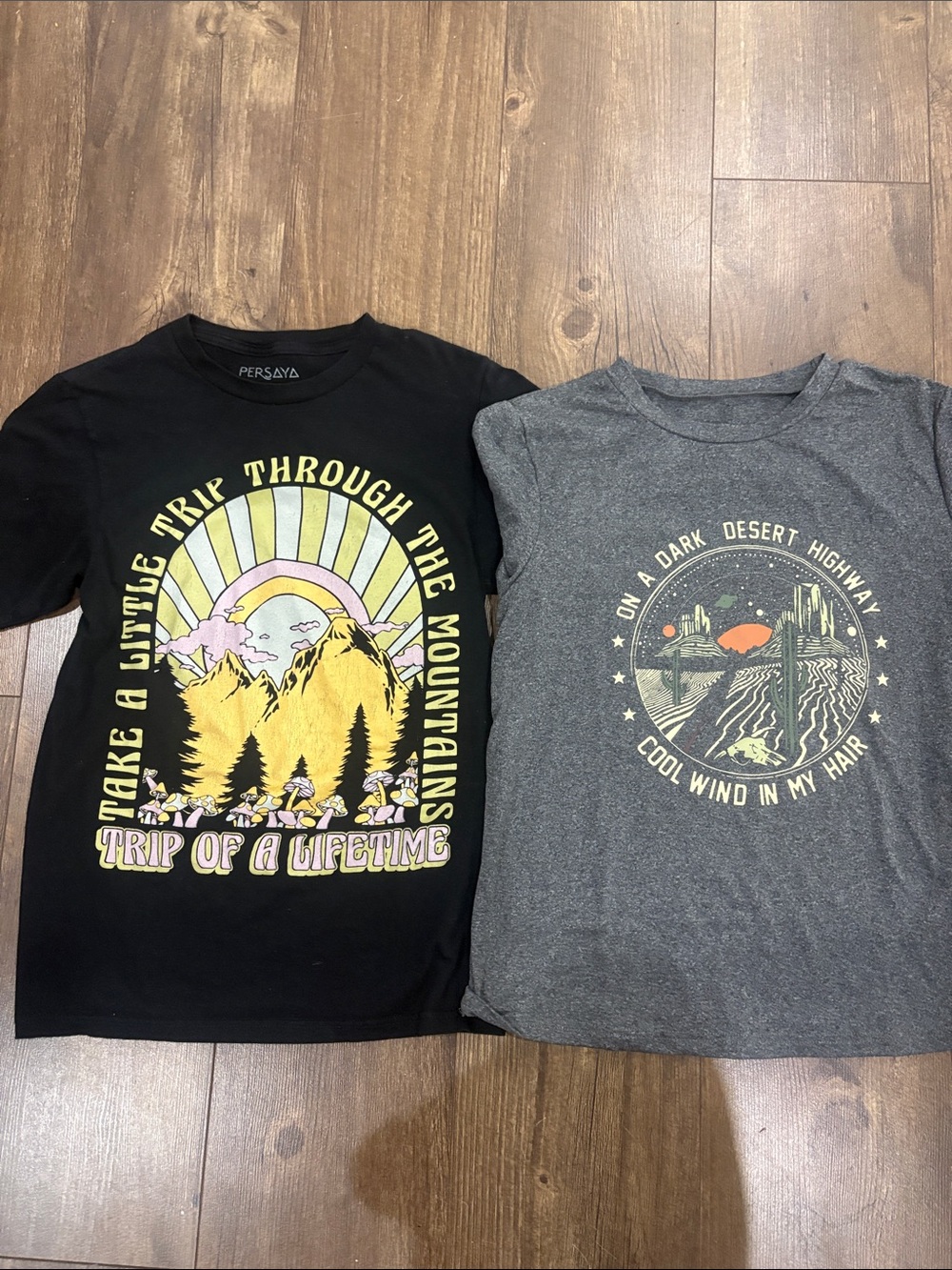 Persaya women’s  Black Graphic Tee - Trip of a Lifetime 2 tee lot